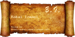 Bakai Izmael névjegykártya